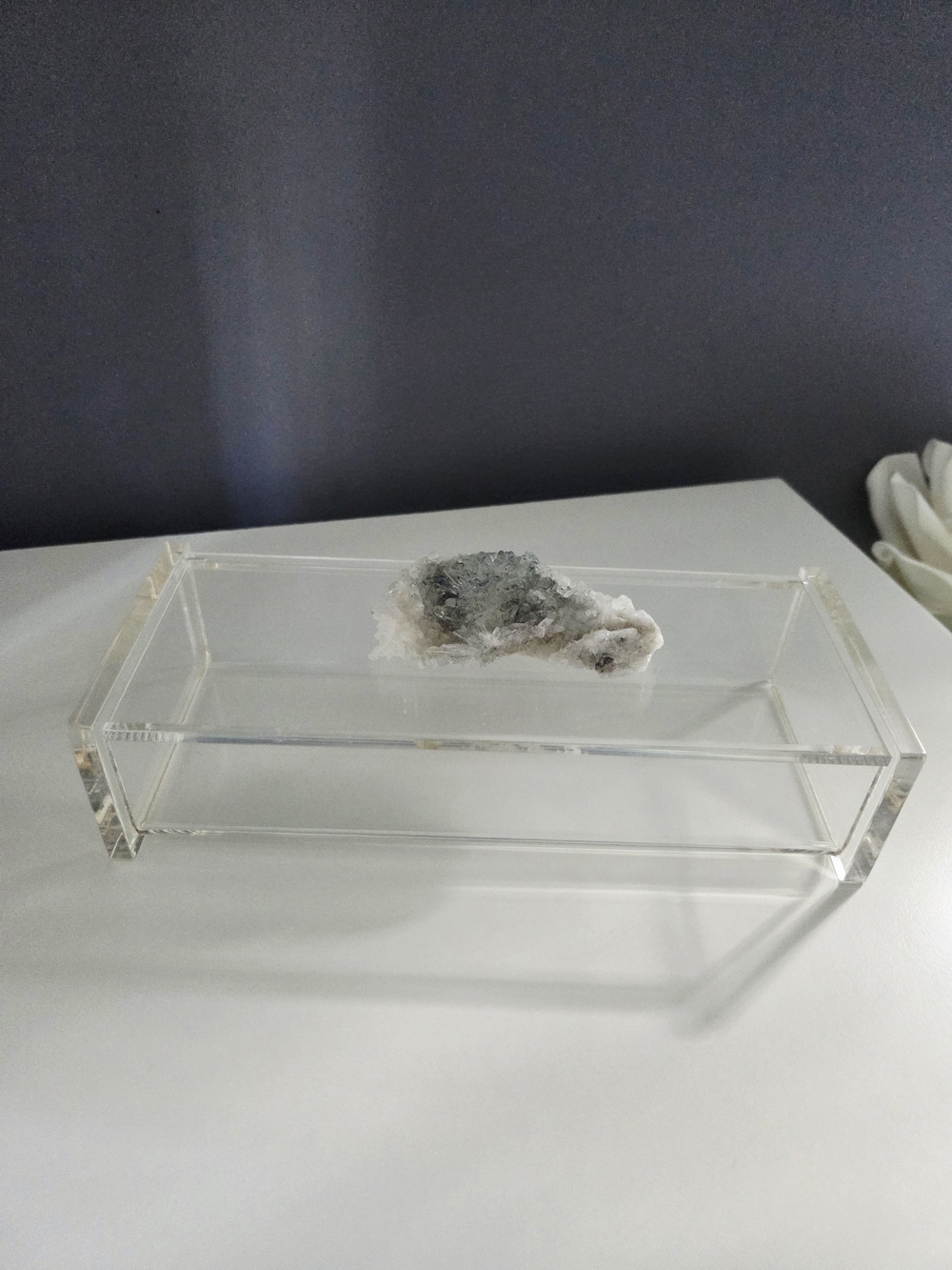 Crystal Accent Clear Acrylic Trinket Box